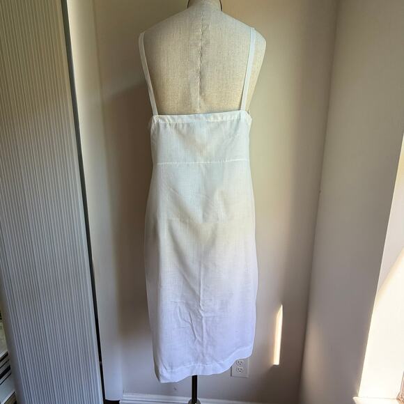 Vintage Sliperfection White Cotton Blend Slip Dress Adjustable Straps Size 36 - Picture 4 of 12